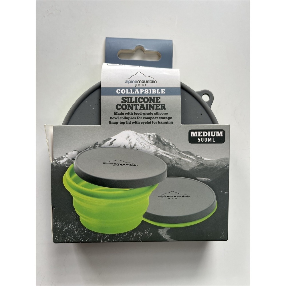 Alpine Mountain Collapsible Silicone Storage Container with Lid Med 500ml Green‎